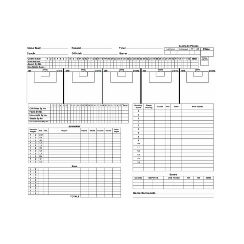 Soccer Score Sheet Excel