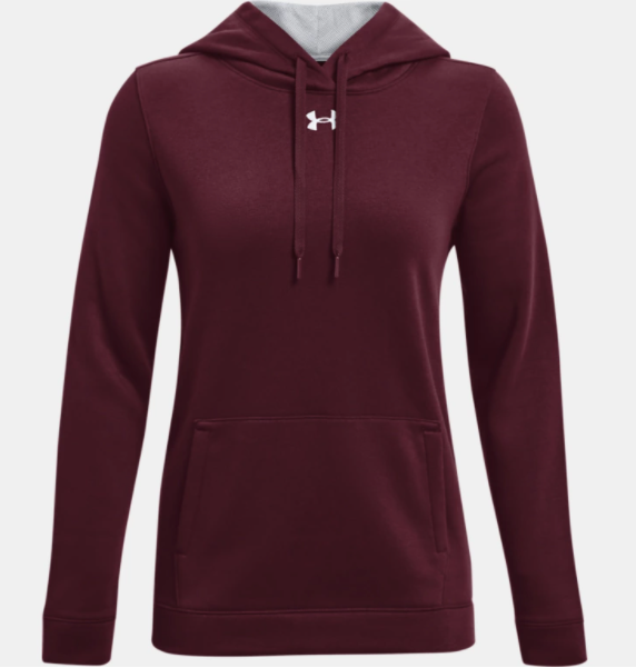 Women's maroon top under armour hoodie